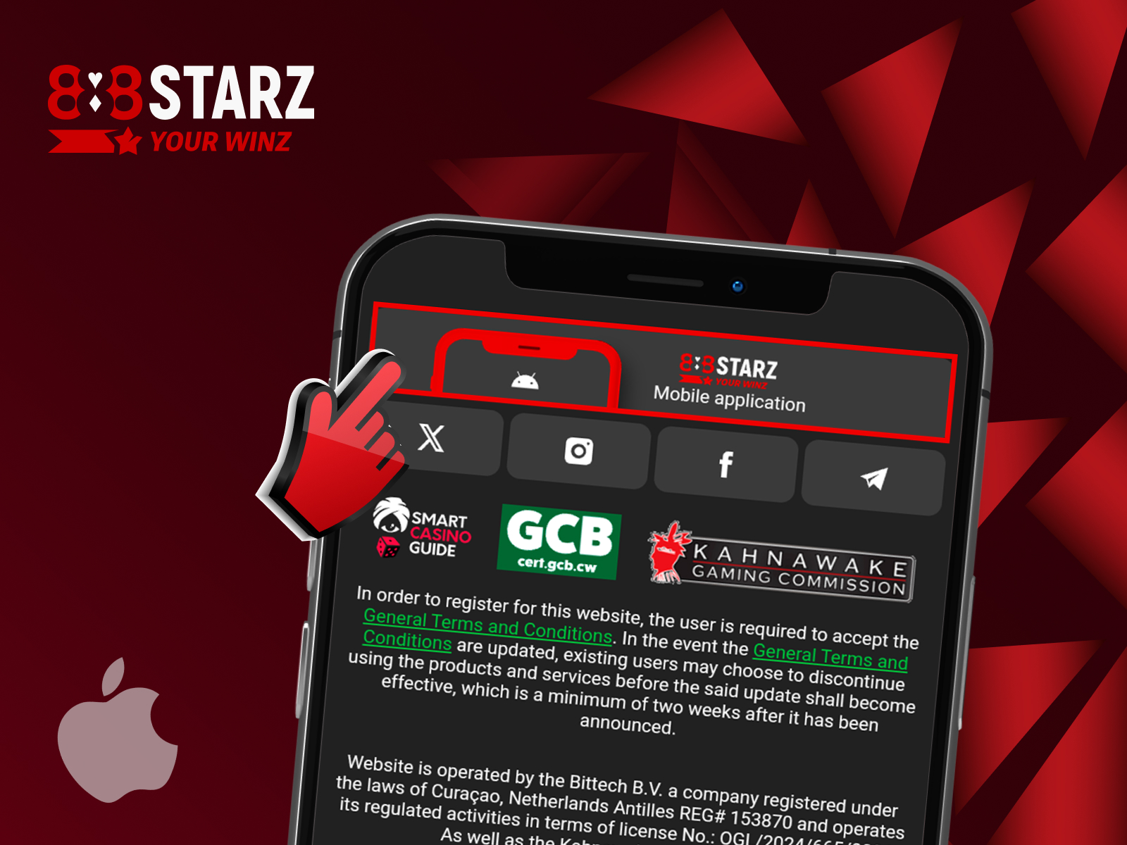 888starz or ke app section