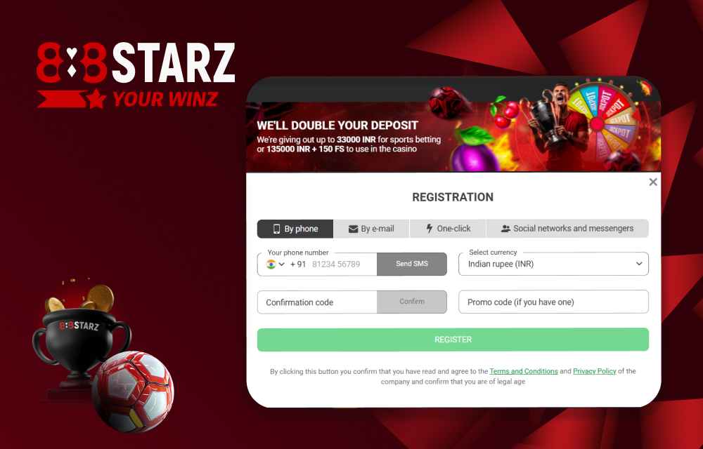 Filling out 888starz registration form